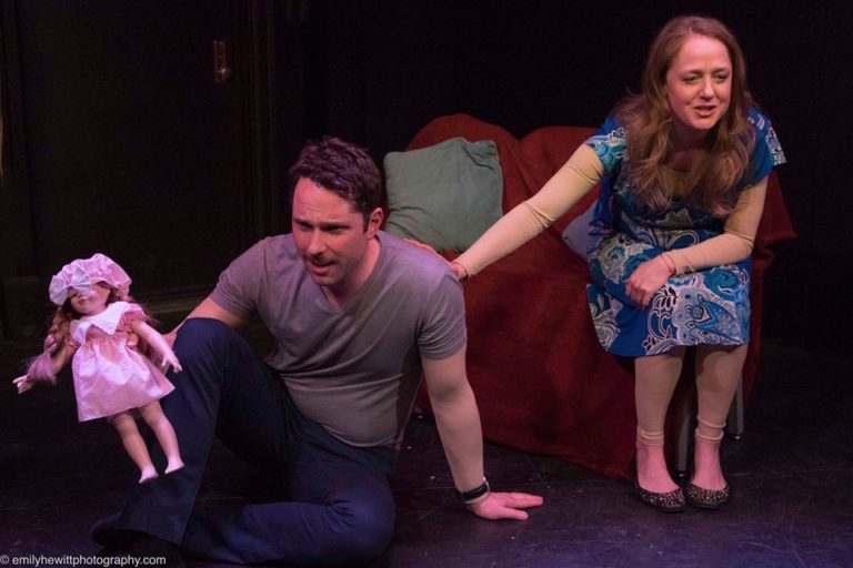 Amanda Ladd and Adam Bradley in New Circle Theatre Company's production of "Man & Wife"